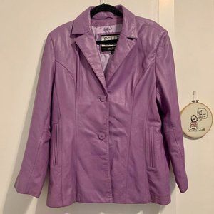 Vintage Purple Leather Blazer
